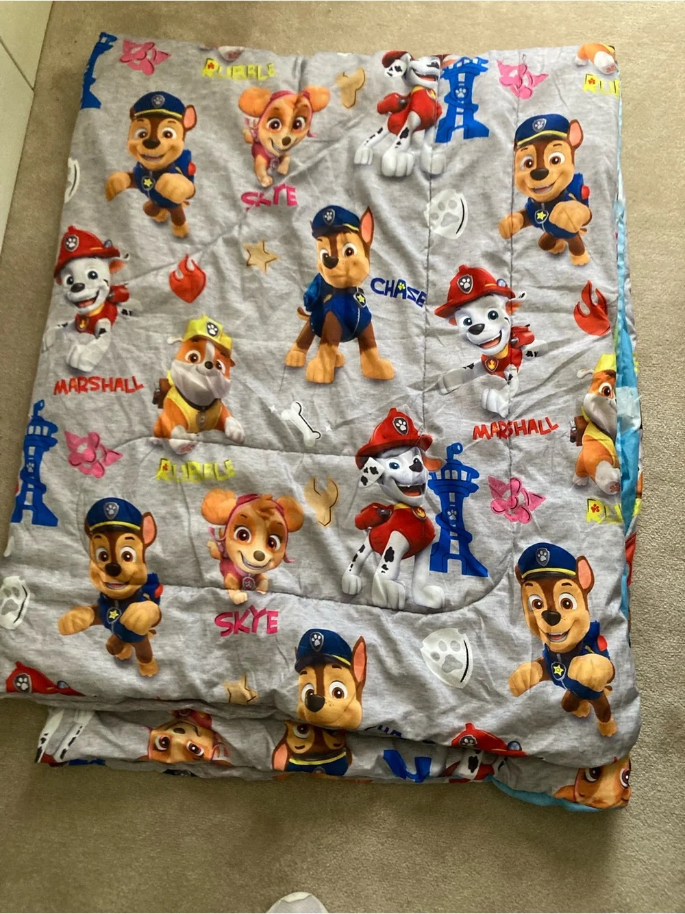 Nickelodeon PAW Patrol Blue Gray and Yellow Kids Comforter